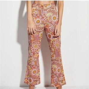 Billabong Pink & Orange Paisley Flared Pants